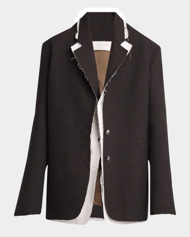 Lysandre Layered Frayed-Trim Jacket